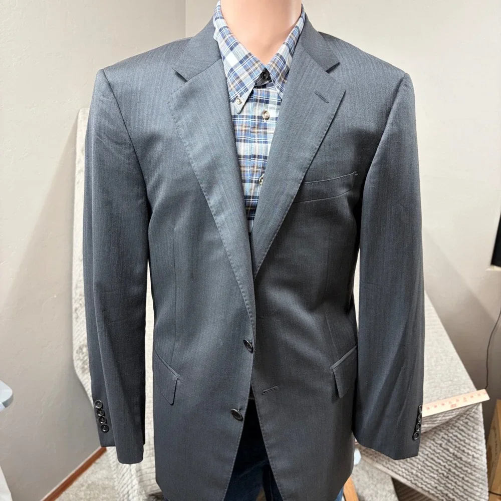 Daniel Cremieux Loro Piana Super 170s Wool Suit Mens Grey Italy 40R 35x29